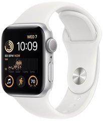 Apple Watch SE 2 44mm Silver Aluminium with White Sport Band M/L MNLD3