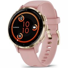 Garmin Venu Rose Gold Stainless Steel Bezel W. Light Sand And Silicone B. 010-02173-23/22/21