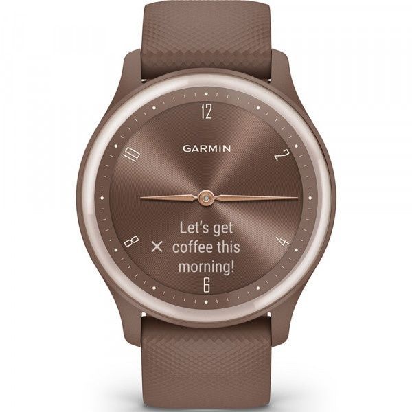 Garmin Vivomove Sport Cocoa Case and S. Band w. P. Gold Accents 010-02566-02