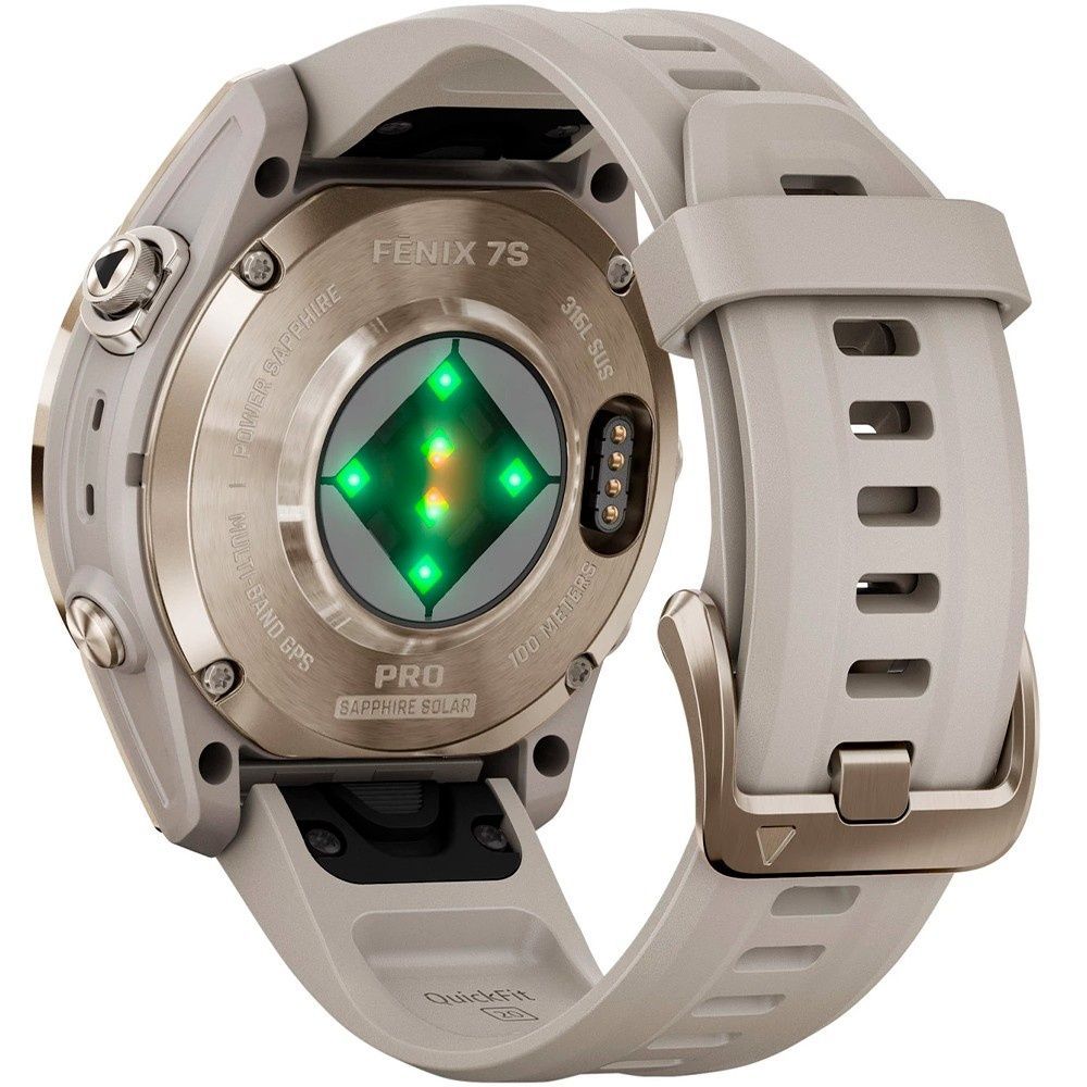 Garmin Fenix 7S Pro Sapphire Solar Edition, Soft Gold with Light Sand 010-02776-15