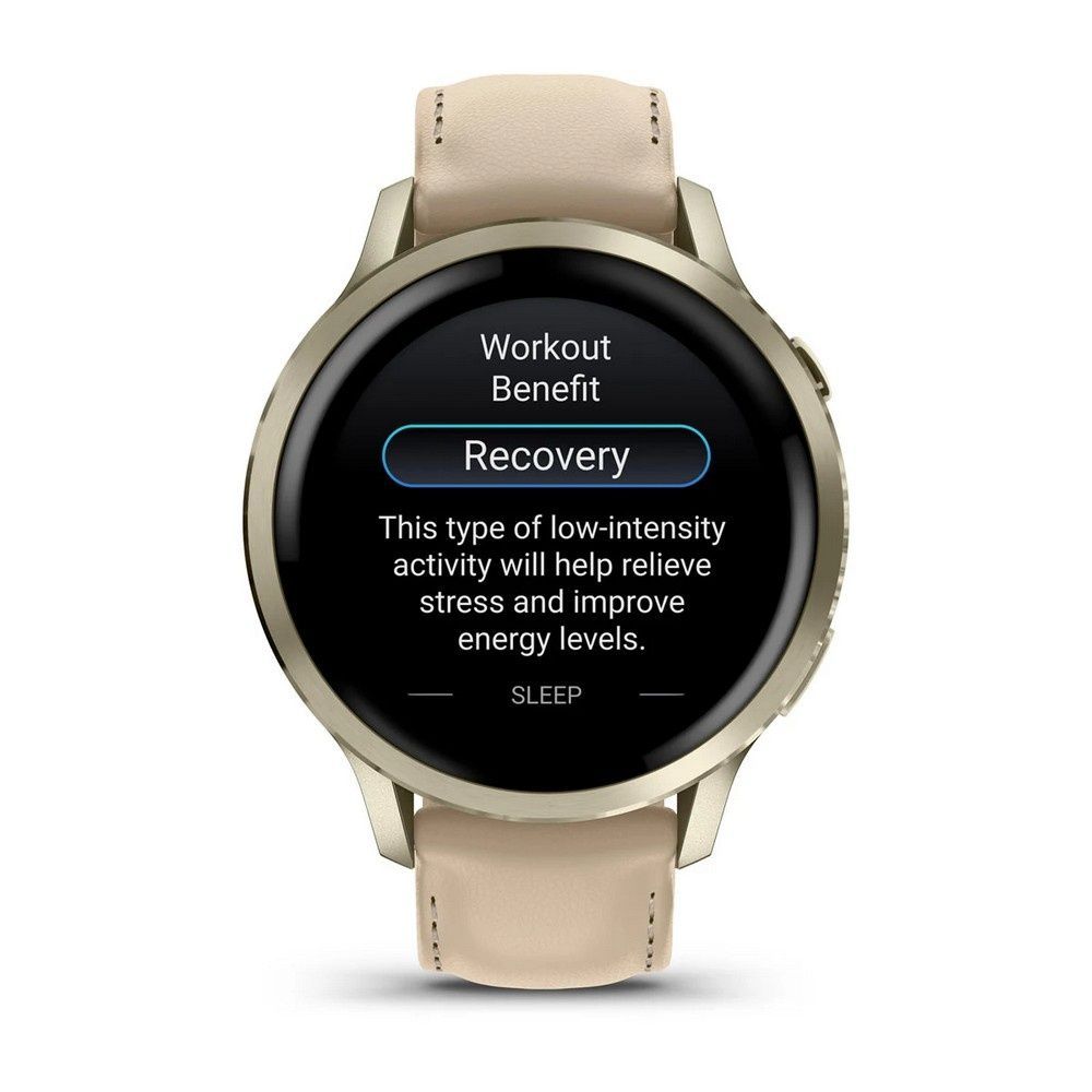 Garmin Venu 4 41 mm Lunar Gold with Light Sand Leather Band (010-03013-03)