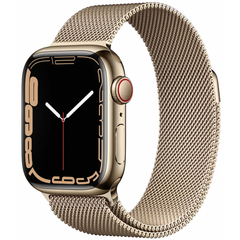 7 41mm Gold Stainless Steel Case with Golden Brown Leather MKLE3