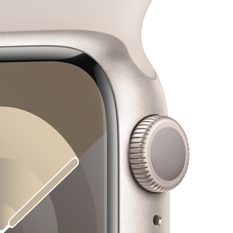 Apple Watch Series 9 45mm Starlight Aluminum Case with Starlight Sport Band - S/M MR963