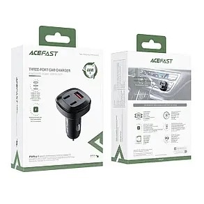 Автомобільний зарядний пристрій ACEFAST B3 66W(USB-C+USB-C+USB-A) three-port metal car charger AFB3B