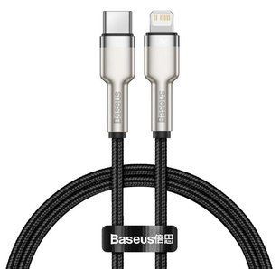 Кабель Baseus Cafule Metal Type-C to Lightning PD 20W 1m Black CATLJK-A01
