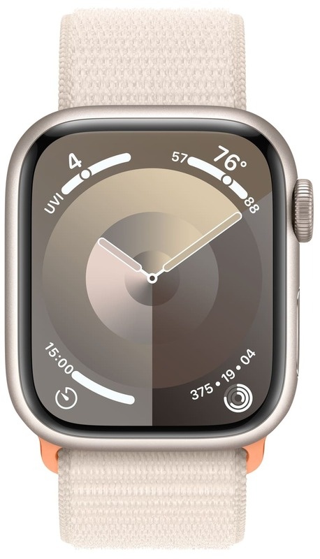 Apple Watch Series 9 45mm Starlight Aluminum Case with Starlight Sport Loop MR983
