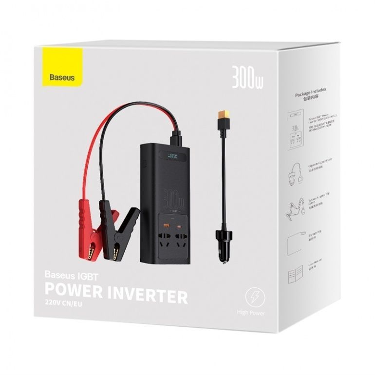 Автомобільний інвертор Baseus IGBT Power Inverter 300W (220V CN/EU ) Black CGNB010101