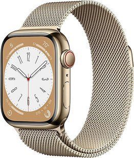 Apple Watch Series 8 41mm LTE Gold S. Steel Case w. Milanese Loop Gold MNJE3/MNJF3