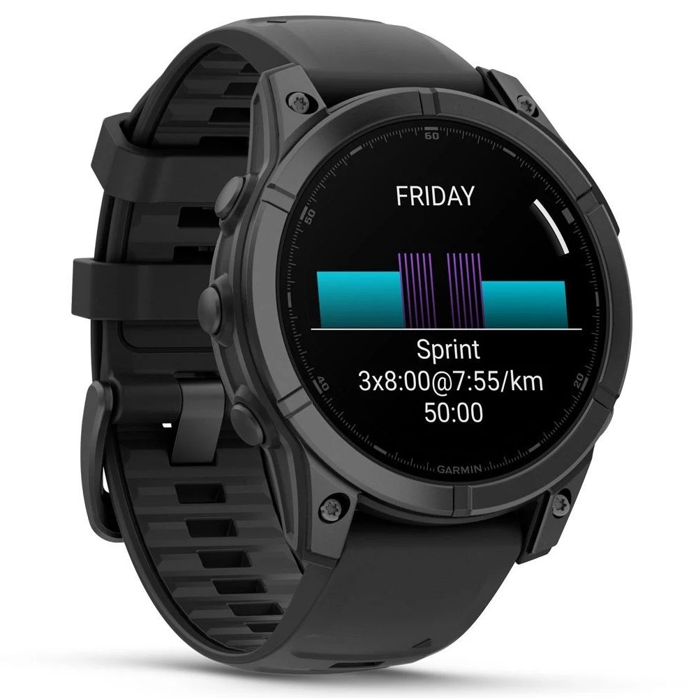 Garmin Fenix E 47mm AMOLED Slate Gray Steel with Black Silicone Band (010-03025-03/01)
