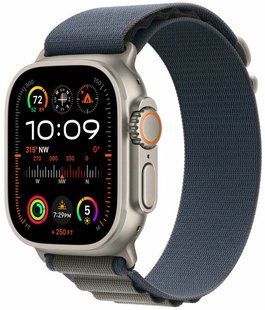 Apple Watch ULTRA 2 49mm Titanium Case with Blue Alpine Loop Small MREK3