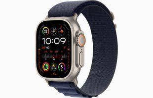 Apple Watch Ultra 2 + Cellular 49mm Natural Titan. Case w. Navy Alpine Loop - Medium (MYT33+MXMY3)