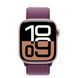 Apple Watch Series 10 46mm Rose Gold Aluminum Case w. Plum Sport Loop (MWWV3)