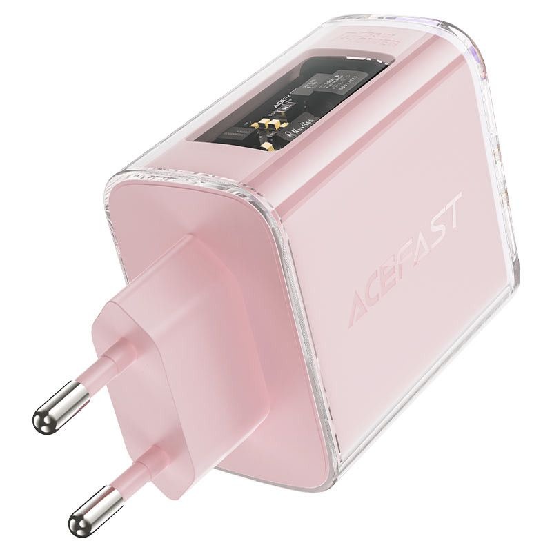 Мережевий зарядний пристрій Acefast A45 Sparkling PD65W GaN 2xUSB-C+USB-A Cherry blossom (AFA45CB)