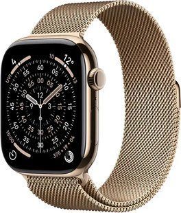 Apple Watch Series 11 GPS + Cellular 42mm Gold Tit. Case w. Gold Milanese Loop (MF8Y4)