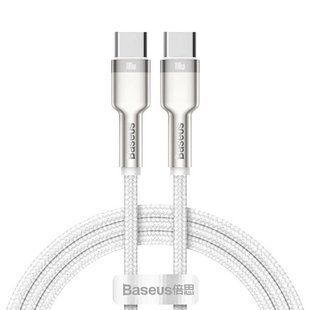 Кабель Baseus Cafule Metal Type-C to Type-C 100W 1m White CATJK-C02