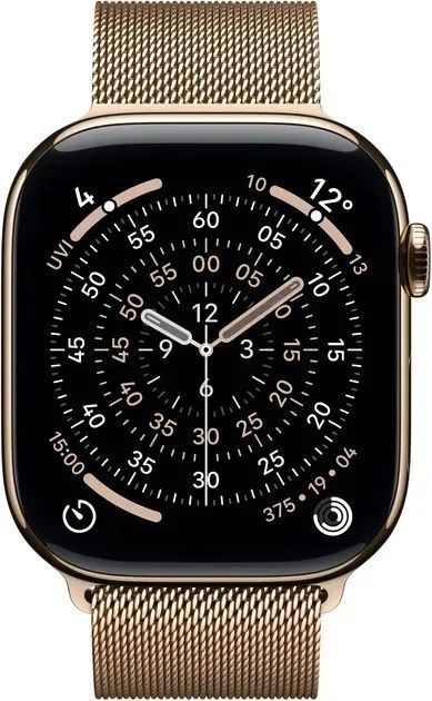 Apple Watch Series 11 GPS + Cellular 42mm Gold Tit. Case w. Gold Milanese Loop (MF8Y4)
