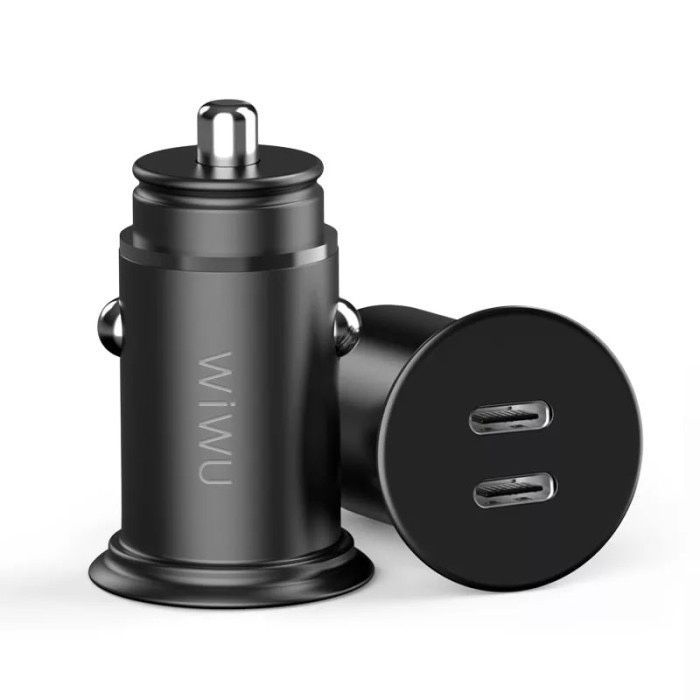 АЗП Wiwu Car Charger, Quick Charge Dual 2x Type C Black (PC400)