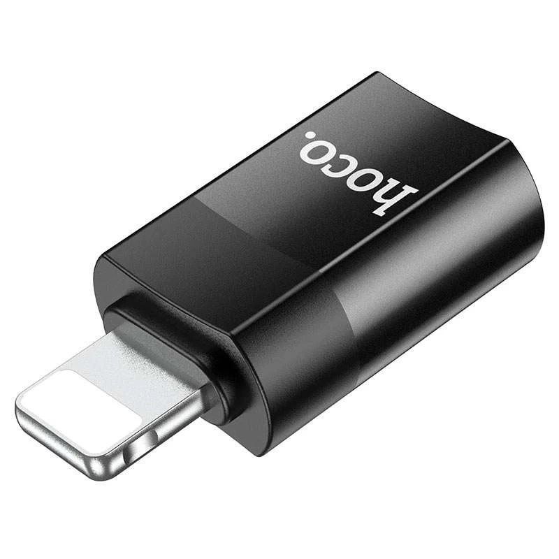 Кабель-перехiдник HOCO UA17 iP Male to Type-C female USB2.0 adapter Black 6931474761996