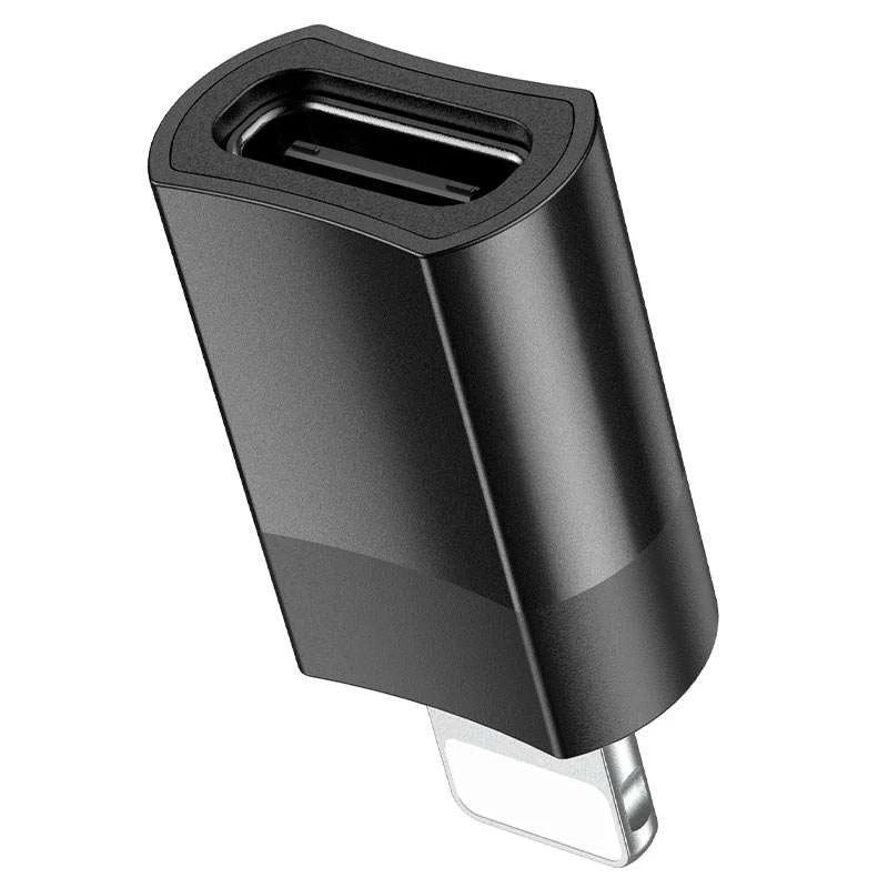 Кабель-перехiдник HOCO UA17 iP Male to Type-C female USB2.0 adapter Black 6931474761996