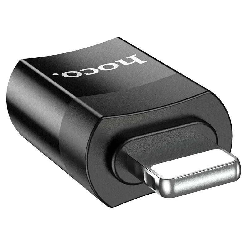 Кабель-перехiдник HOCO UA17 iP Male to Type-C female USB2.0 adapter Black 6931474761996