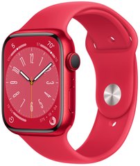 Apple Watch Series 8 41mm Red Aluminum Case w. Red S. Band MNP73, MNUG3