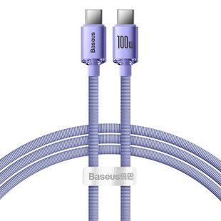 Кабель Baseus Crystal Shine Series Type-C to Type-C 100W 1.2m Purple CAJY000605