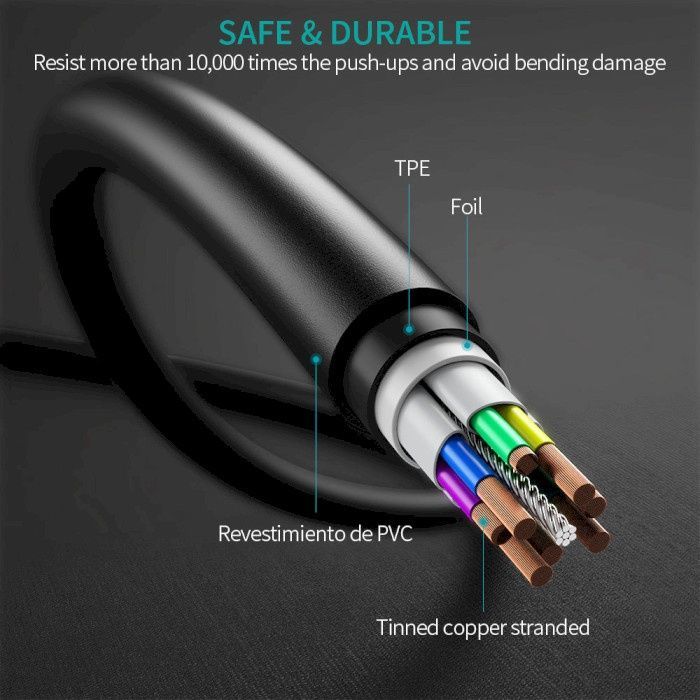 Кабель Choetech 1 м Type-c / Type-c (CC0002) Чорний