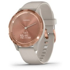 Garmin Vivomove 3s Rose Gold Stainless Steel Bezel w. Light Sand and Silicone B 010-02238-02