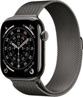 Apple Watch Series 11 GPS + Cellular 46mm Slate Tit. Case w. Slate Milanese Loop - M/L (MFD44)