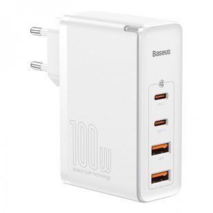 Мережевий зарядний пристрій Baseus GaN2 Pro Quick Charger 2C+2U 100W EU White CCGAN2P-L02