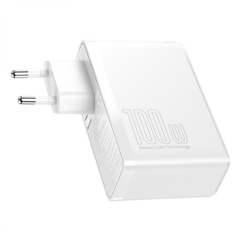 Мережевий зарядний пристрій Baseus GaN2 Pro Quick Charger 2C+2U 100W EU White CCGAN2P-L02