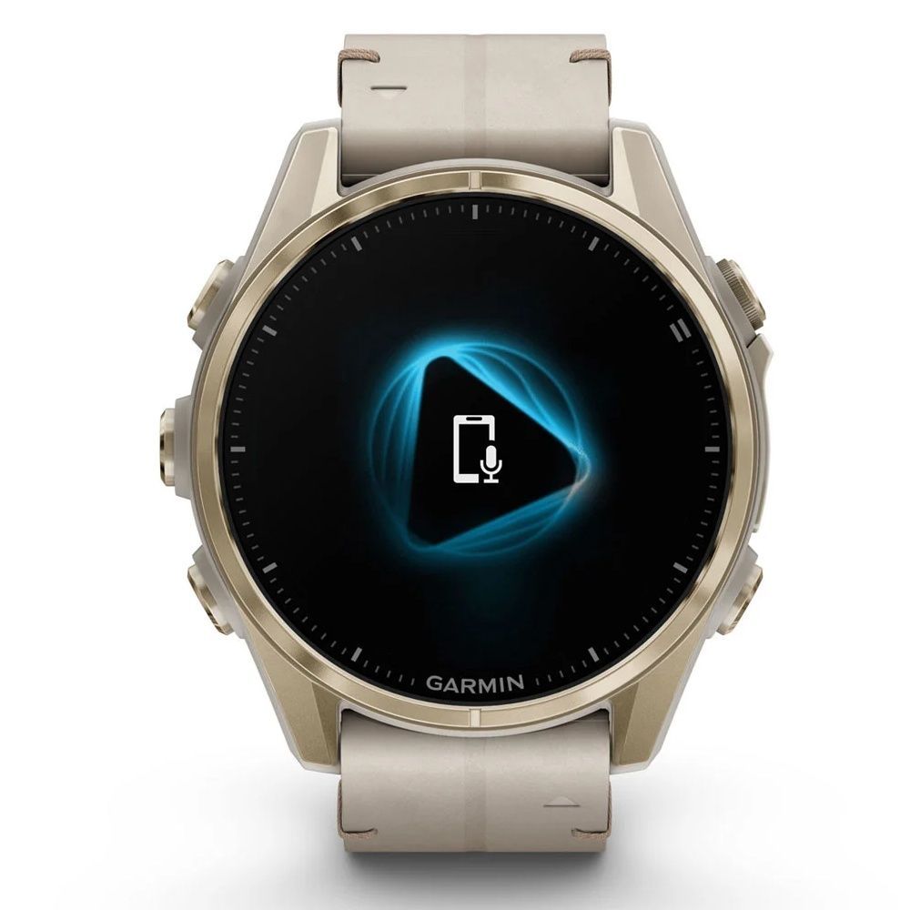 Garmin Fenix 8 43mm AMOLED Saph SftGldSS/FogGryLeatherBnd Excl 010-02903-40