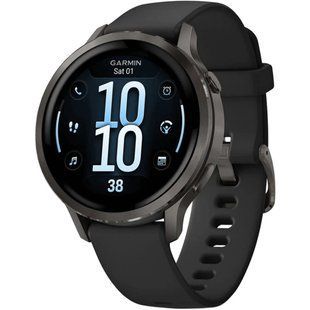 Garmin Venu 4 41 mm Slate with Black Silicone Band (010-03013-02)