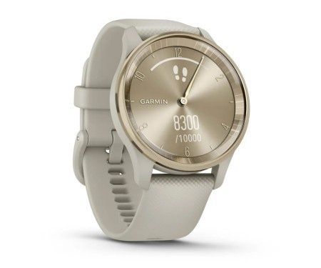 Garmin Vivomove Trend Cream Gold S. Steel Bezel w. F. Gray Case and S. Band 010-02665-02