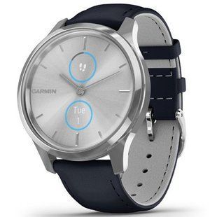 Garmin Vivomove Luxe Silver-Blue Leather 010-02241-20