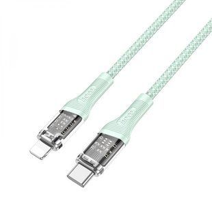 Кабель Hoco U111 Transparent Discovery Type-C to Lightning 1.2m Green