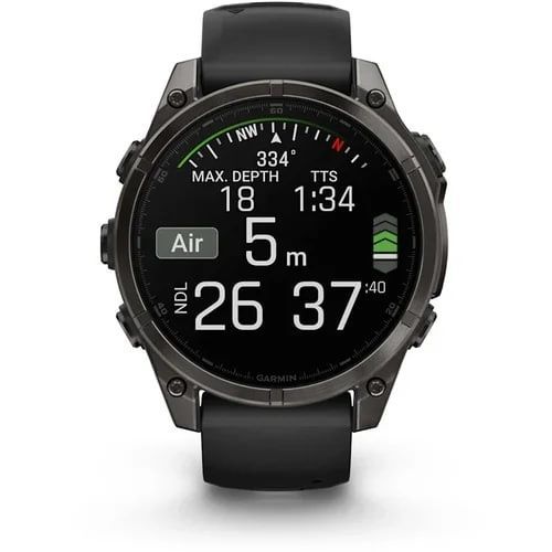 Garmin Fenix 8 43mm AMOLED Sapphire Carbon Gray DLC Tit. Black/Pebble Gray S. Band (010-02903-20/21)