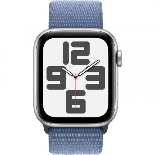 Apple Watch SE 2 40mm Silver Aluminium Case with Winter Blue Sport Loop MRE33