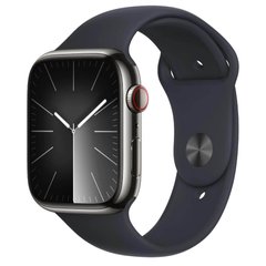 Apple Watch Series 9 Cellular 45mm Graphite S. Steel Case w. Midnight Sport Band - S/M MRMV3