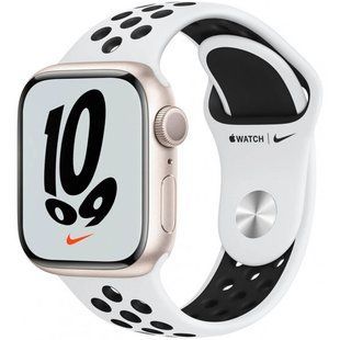 7 41mm LTE Nike Starlight Aluminum Case w. Pure Platinum/Black Nike Sport Band MKHL3
