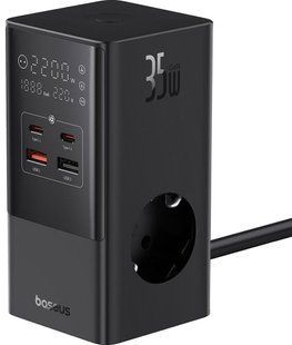 МЗП Baseus PowerCombo Tower Digital PowerStrip 3AC+2U+2C 35W with 1.5m E00023606113-00