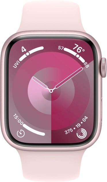 Apple Watch Series 9 Cellular 45mm Pink Aluminum Case w. Light Pink Sport Band - M/L MRML3