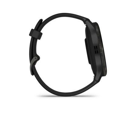 Garmin Venu 3 Slate Stainless Steel Bezel Black Case Black Leather Band 010-02784-52