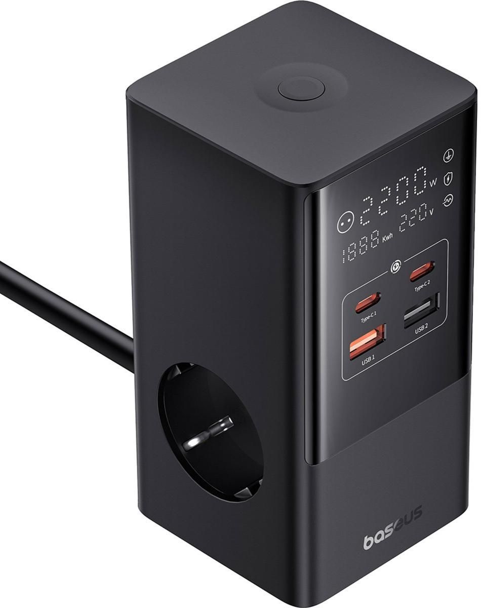 МЗП Baseus PowerCombo Tower Digital PowerStrip 3AC+2U+2C 35W with 1.5m E00023606113-00