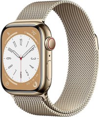 8 45mm LTE Gold Stainless Steel Case with Gold Milanese Loop MNKQ3
