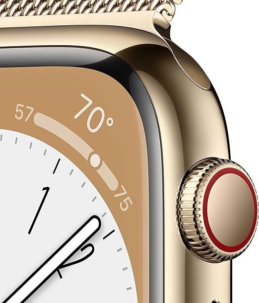 8 45mm LTE Gold Stainless Steel Case with Gold Milanese Loop MNKQ3