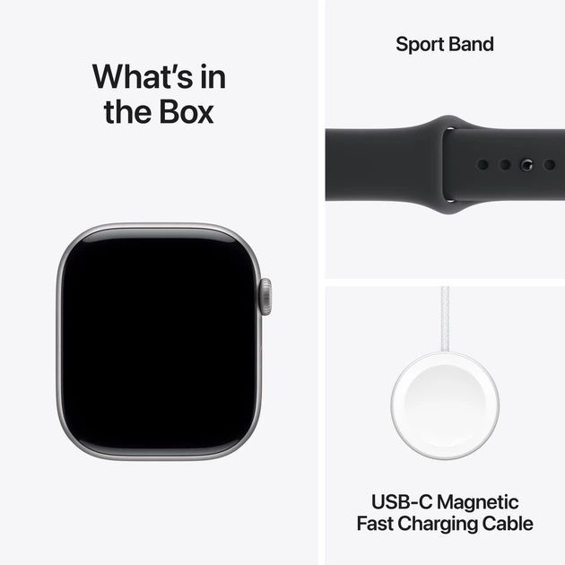 Apple Watch Series 11 42mm Space Grey Alu. Case w. Black S. Band - M/L (MEQX4)