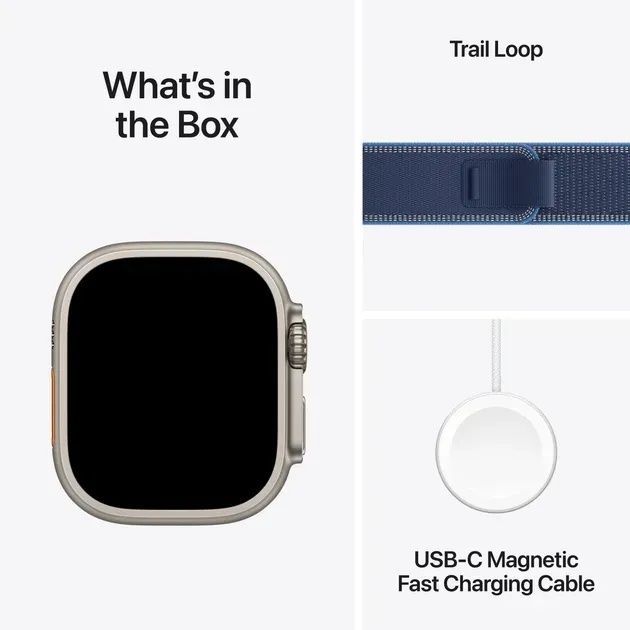 Apple Watch Ultra 3 GPS + Cellular 49mm Natural Tit. Case w. Blue/Bright Blue Loop - M/L (MEWU4)