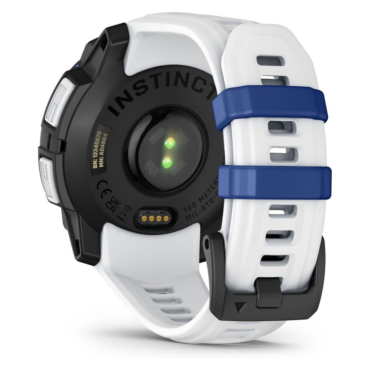 Garmin Instinct 3 45 mm Solar Whitestone with whitestone/bolt blue silicone band 010-02934-03