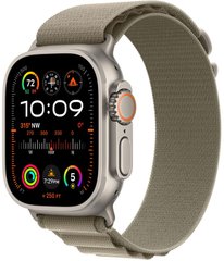 Apple Watch ULTRA 2 49mm Titanium Case with Olive Alpin Loop Medium MREY3